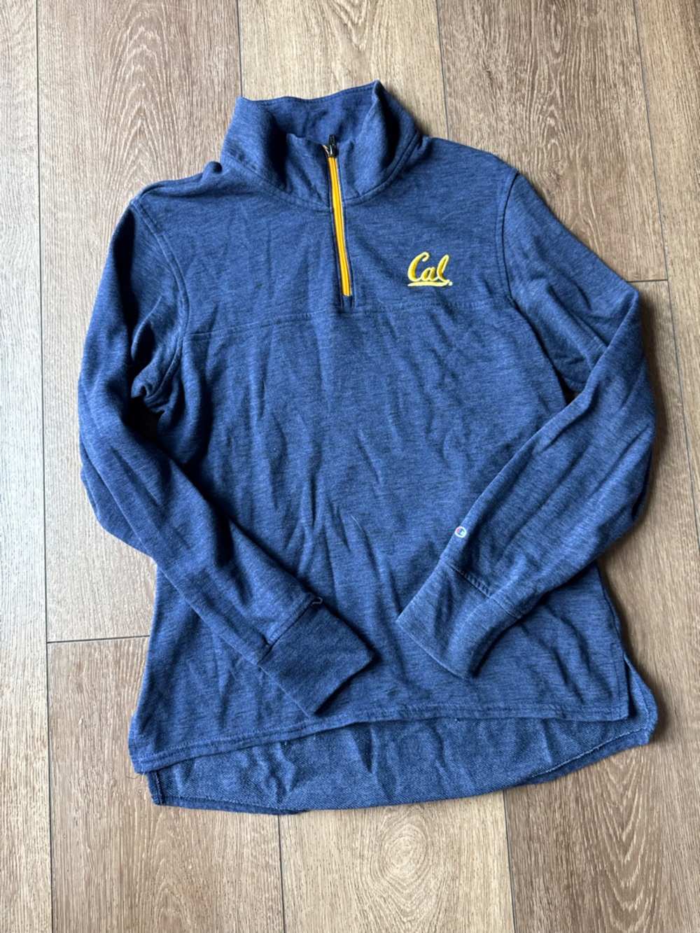 Cal Berkeley Embroidered Navy Half-Zip Pullover with Yellow Trim